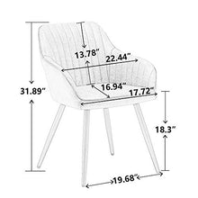 Load image into Gallery viewer, ANNJOE Faux Leather Accent Chair Arm Chairs Living Room Chairs Leisures Chair Upholstered Chair with Metal Legs Set of 2 for Home Kitchen Office Bistro Cafe, Brown