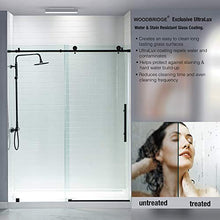 Load image into Gallery viewer, WOODBRIDGE MBSDC6076-MBL Frameless Sliding Glass Shower Door | 56"-60"W x 76"H | Matte Black Finish