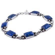 Load image into Gallery viewer, NOVICA Lapis lazuli 925 Sterling Silver Link Bracelets, 7.5" 'Seven Seas'