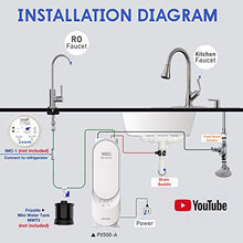 Load image into Gallery viewer, Frizzlife Reverse Osmosis Water Filtration System - Alkaline & Remineralization, Superb Taste, Tankless, 500 GPD Fast Flow RO Filter, 1.5:1 Pure to Drain, Reduces TDS, Brushed Nickel Faucet, PX500-A
