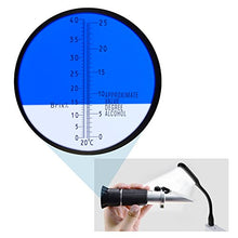 Load image into Gallery viewer, Refractometer for Grape Wine Making Dual-Scale - Automatic Temperature Compensation Alcohol 0-25% & Brix 0-40% Hydrometer Specific Gravity