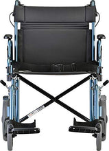 Load image into Gallery viewer, NOVA Bariatric Transport Chair with Locking Hand Brakes, Heavy Duty and Extra Wide Wheelchair with Removable & Flip Up Arms for Easy Transfer, Anti-Tippers Included, 400 lb. Weight Capacity, Blue