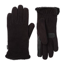 Load image into Gallery viewer, isotoner Women's Stretch Fleece Touchscreen Texting Cold Weather Gloves with Warm, Soft Lining, smartDRI Black, One Size