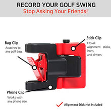 Load image into Gallery viewer, SelfieGOLF Record Golf Swing - Cell Phone Holder Golf Analyzer Accessories | Winner of The PGA Best Product | Selfie Putting Training Aids Works with Any Golf Bag and Alignment Stick