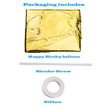 Load image into Gallery viewer, Happy Birthday Banner (3D Gold Lettering) Mylar Foil Letters | Inflatable Party Decor and Event Decorations for Kids and Adults | Reusable, Ecofriendly Fun