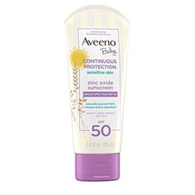 Load image into Gallery viewer, Aveeno Baby Continuous Protection Zinc Oxide Suncreen Lotion, Broad Spectrum SPF 50, 3 Fl Oz