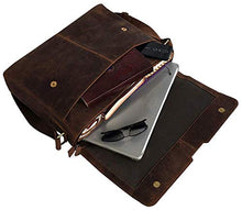 Load image into Gallery viewer, 18 Inch Vintage Computer Leather Laptop Messenger Bags for Men Leather Briefcase Shoulder Bag Man & Women Bag (vintage brown)
