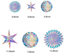Load image into Gallery viewer, BTSD-home Iridescent Party Supplies Kit with Hanging Honeycomb Ball Decorative Paper Fan Snowflake Garlands for Birthday Wedding Christmas Party Decorations
