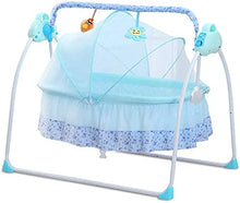Load image into Gallery viewer, Baby Cradle Swing 3 Speed Electric Stand Crib Auto Rocking Chair Bed with Remote Control Infant Musical Sleeping Basket for 0-18 Months Newborn Babies (Blue)