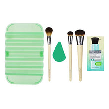 Load image into Gallery viewer, EcoTools Prep + Refresh Makeup Brush Set, With Sponge Blender and Brush Cleaner Cleansing Shampoo, Vegan Beauty Tools, Set of 5