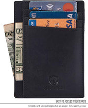 Load image into Gallery viewer, Slim Minimalist Wallet Front Pocket RFID Blocking Real Leather credit card holder for Men & Women (MOSS CRAZY HORSE)