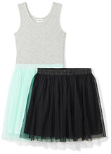 Load image into Gallery viewer, Amazon Brand - Spotted Zebra Girls' Knit Sleeveless Tutu Tank Dress and Skirt Set, Mint Green/Black, X-Small