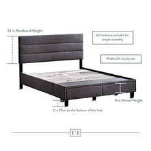 Load image into Gallery viewer, Edenbrook Johnson Upholstered Bed with Built-in Drawers-Modern Channel Tufted Headboard-Easy Assembly-Queen, Charcoal