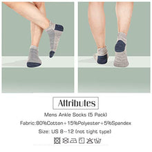 Load image into Gallery viewer, Mens Low Cut Ankle Socks Comfy Mesh Top Non-slid High Grade Socks 4 Seasons 5 Pack Size M:9~12