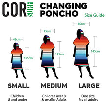 Load image into Gallery viewer, Cor Surf Poncho Changing Towel Robe with Hood and Front Pocket, Made of Quick Dry Microfiber (Medium, Tribal-Tech)
