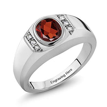 Load image into Gallery viewer, Gem Stone King Men's 925 Sterling Silver Customized and Personalized Birthstone Build Your Own Men's Ring (Size 7)