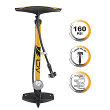 Load image into Gallery viewer, BV Bicycle Ergonomic Bike Floor Pump with Gauge & Smart Valve Head, 160 psi, Automatically Reversible Presta and Schrader