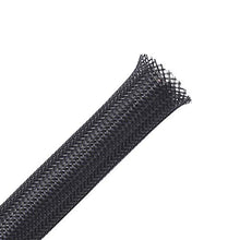 Load image into Gallery viewer, 100ft - 1/4 inch PET Expandable Braided Sleeving – Black – Alex Tech braided cable sleeve