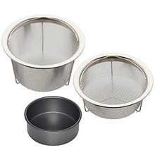 Load image into Gallery viewer, Instant Pot Set of Two Mesh Steamer Baskets (Large and Small) Bundle with Instant Pot 7-Inch Nonstick Round Pan (2 Items)