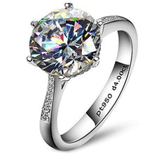 Load image into Gallery viewer, 4ct Round Brilliant Nscd Sona Simulated Diamond Solitaire Wedding Engagement Ring - Finger Size 4