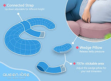 Load image into Gallery viewer, QUEEN ROSE Cooling Pregnancy Pillow - E Shaped Body Pillow for Sleeping Maternity Body Pillow with Detechable Wedge Pillow for Side Sleeping, Cooling Silky Cotton Cover,Pink