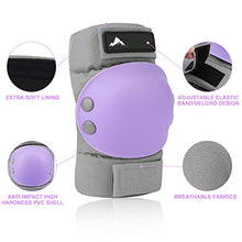 Load image into Gallery viewer, Kids Bike Helmet, GIEMIT Adjustable Skateboard Helmet for Boys Girls Youth Ages 8-12 with Knee Pads Elbow Pads Wrist Guard Protective Gear Set for Roller Skating, Cycling, Scooter (Purple, Medium)