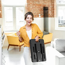 Load image into Gallery viewer, SPACEKEEPER Folding Hand Truck, 500 LB Heavy Duty Luggage Cart, Utility Dolly Platform Cart with 6 Wheels & 2 Elastic Ropes for Luggage, Travel, Moving, Shopping, Office Use, Black