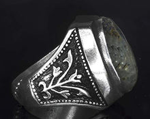 Load image into Gallery viewer, Falcon Jewelry 925 Shipping, Sterling Silver Mens Ring, Natural Moss Agate Gemstone, Free Express Shipping