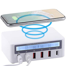 Load image into Gallery viewer, Multiport USB Charging Station,100W 6 Port USB Fast Charging Station hub Fast Charging QC3.0 and PD Fast Chargers Apply to iPhone iPad Samsung Kindle Tablet Bluetooth earplugs