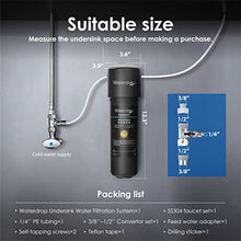 Load image into Gallery viewer, Waterdrop 10UB Under Sink Drinking Water Filtration System, NSF/ANSI 42 Certified, with Dedicated Brushed Nickel Faucet, 8000 Gallons to Reduce Chlorine, Heavy Metals, USA Tech
