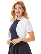 Load image into Gallery viewer, Belle Poque Women's Ruffle Bolero Shrugs Open Front Cardigan for Evening Dress (Navy,S)