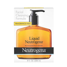 Load image into Gallery viewer, Liquid Neutrogena Fragrance-Free Gentle Facial Cleanser with Glycerin, Hypoallergenic & Oil-Free Mild Face Wash, 8 fl. oz