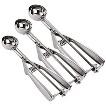 Load image into Gallery viewer, Emoly Ice Cream Scoop Set, Steel Ice Cream Scoop, Cookie Dough Metal Cupcake Spoons Include Large-Medium-Small Sizes Balls for Ice Cream, Cupcake, Muffin (3 PCS)