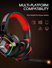 Load image into Gallery viewer, ZIUMIER Z66 Gaming Headset for PS4, Xbox One, PC, Wired Over Ear Headphone with Noise Isolation Microphone, LED RGB Light,Surround Sound for Laptop Computer Nintendo Switch, Red