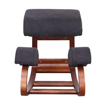 Load image into Gallery viewer, Adult Children Learning Chair Anti-Humpback Solid Wood Improve Posture Comfortable Knee Kitchen Living Room Bedroom School Game Office Chair (Black2)