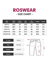 Load image into Gallery viewer, roswear Women's Ripped Denim Destroyed Stretchy Bermuda Shorts Jeans Blue Large