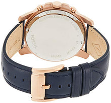 Load image into Gallery viewer, Fossil Men's Grant Sport Quartz Stainless Steel and leather Dress Watch Color: Rose gold, Navy (Model: FS5237)
