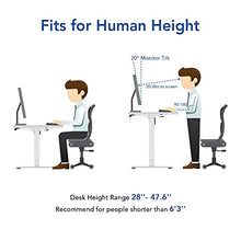 Load image into Gallery viewer, Flexispot EC1 Large Electric Stand Up Desk Workstation White Whole-Piece Desk Board Home Office Computer Standing Table Height Adjustable Desk (White Frame + 55" White Top)