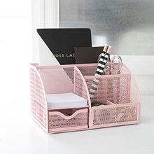 Load image into Gallery viewer, Light Pink Desk Organizer - Cute and Girly Pink Desk Accessories - Office Storage for Girls and Women - Paper Storage and Office Supply Storage - Home Office