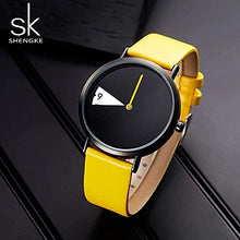 Load image into Gallery viewer, SHENGKE Minimalist Women Watch Ultra-Thin Leather Strap Fashion Quartz Ladies Watches Waterproof reloj de Mujer