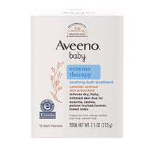Load image into Gallery viewer, Aveeno Baby Eczema Therapy Soothing Bath Treatment for Relief of Dry, Itchy & Irritated Skin, Made with Natural Colloidal Oatmeal, Fragrance-, Paraben-, Steroid- & Tear-Free, 10 ct