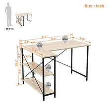 Load image into Gallery viewer, Bestier Computer Desk with Storage Shelves Under Desk, Small L-Shaped Corner Desk with Shelves 47 Inch Writing Desk Table with Storage Tower Shelf Home Office Desk for Small Spaces P2 Wood Oak