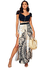 Load image into Gallery viewer, SheIn Women's Summer Boho Floral Print Fringe Split Thigh Full Length Maxi Skirt Multicolor Large