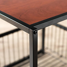 Load image into Gallery viewer, ZINUS Dane 20 Inch Black Frame Side Table with Storage Basket / End Table / Easy Assembly, Red mahogany wood grain
