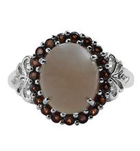 Load image into Gallery viewer, Carillon Chocolate Moonstone Natural Gemstone Oval Shape 14K White Gold Ring For Women for Men | Size: 4 to 10