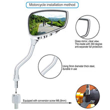 Load image into Gallery viewer, TOPCABIN 1 Pair Bicycle Mirror,Big View Bike Rear View Mirror Blindsight Multi Angle Adjustable Bike Mirror Billet Aluminum Chrome Plated Outside Skull Claw Style Also Suitable for Motorcycle Mirror