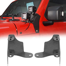 Load image into Gallery viewer, Hooke Road Dual A-Pillar Light Mounting Brackets Compatible with Jeep JL Wrangler/Gladiator JT 2018 2019 2020 2021 2022 - Pair (Does not fit • Gladiator Mojave • Model)