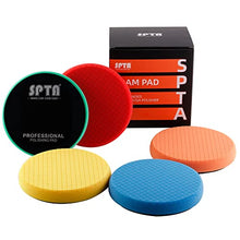 Load image into Gallery viewer, Buffing Polishing Pads, SPTA 5Pc 5.5 Inch Face for 5 Inch 125mm Backing Plate Compound Buffing Sponge Pads Cutting Polishing Pad Kit For Car Buffer Polisher Compounding,Polishing and Waxing -SQPPS5MIX