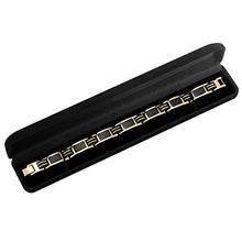 Load image into Gallery viewer, Carbon Fiber Titanium Magnetic Bracelet Gold Tone Size Adjusting Tool and Gift Box Included By Willis Judd