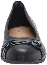 Load image into Gallery viewer, Clarks Women's Sara Tulip Ballet Flat, Navy Leather/Patent Combi, 10